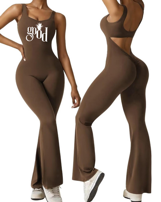 GOOD FRUITE Signature Jumpsuit – Coffee Brown